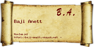 Baji Anett névjegykártya