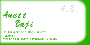 anett baji business card